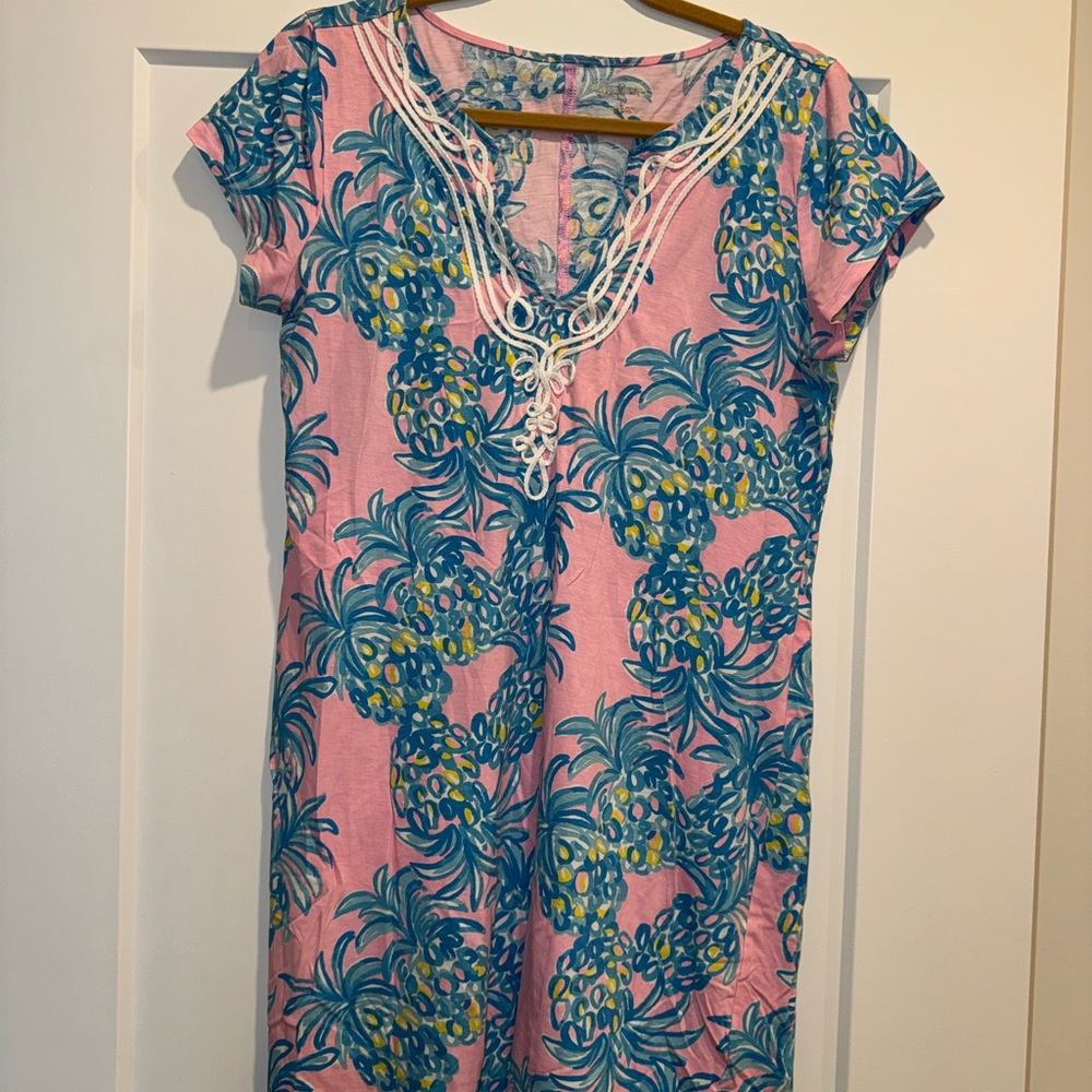 Lilly Pulitzer Pink and Blue Pineapple Mini Dress